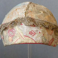 English Brocade Man's Cap c 1715-20