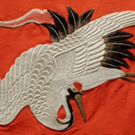 Crane Embroidered Late 19th c