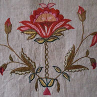 Crewel woolwork mid 18th c