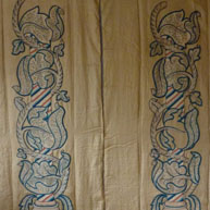 RARE Pair of Crewel Wool Columns Late 17th c/early 18th