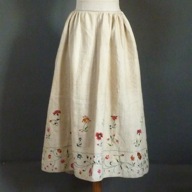 Quilted/ Crewel Skirt Early 18th c