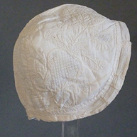 Trapunto Baby Cap Early 18th c