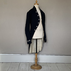 Blue Coat & Wig Bag 1810s