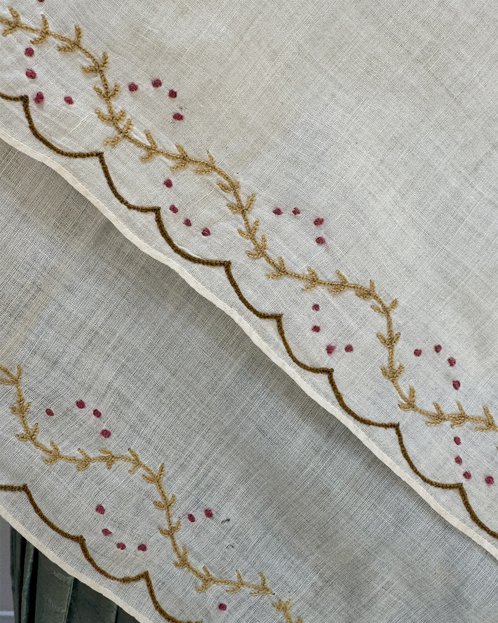 Embroidered Foldover Fichu