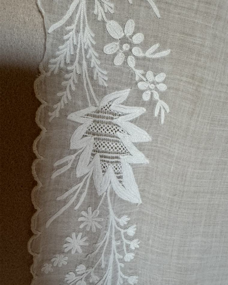 Chikan Embroidered Fichu