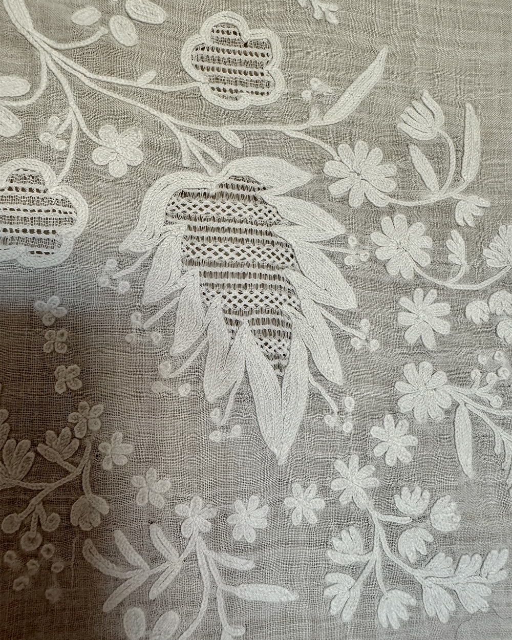 Chikan Embroidered Fichu