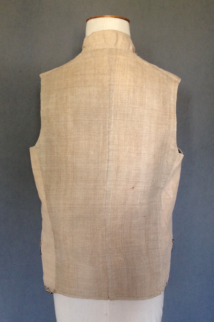 Linen Embroidered Waistcoat 1790's | English & European Dress | Meg ...