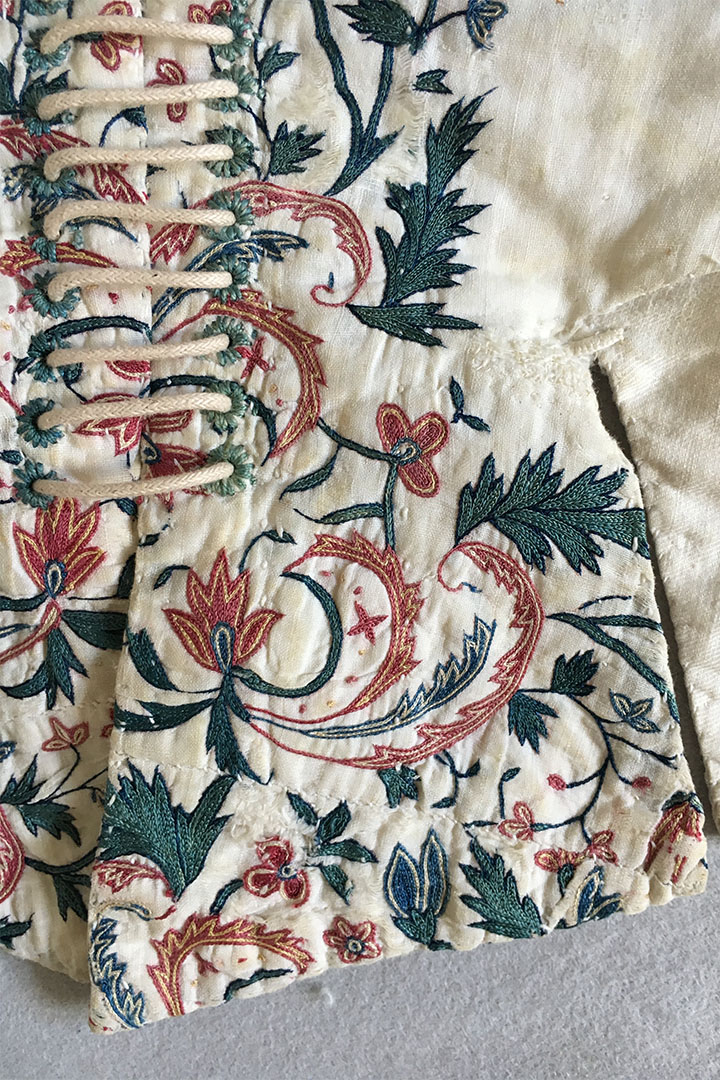 Embroidered Stays 177585; Embroidery early 18th c. English
