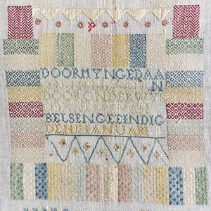 RARE Dutch Middelburg Darning Sampler 1766