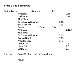 RARE Tailor's Price Boards