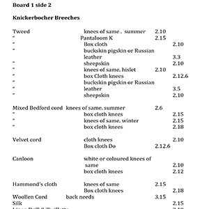 RARE Tailor's Price Boards