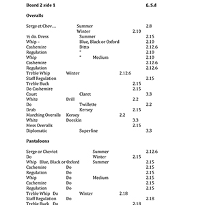 RARE Tailor's Price Boards