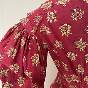 Turkey Red Discharge Dress 1825-30