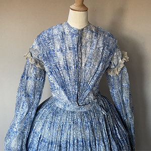 Unusual Flounced Dress 1850s
