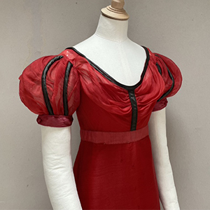 Scarlet Evening Dress Mid 1820s